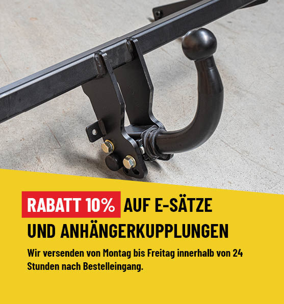 Rabatt 10% auf E-satze und anhängerkupplungen